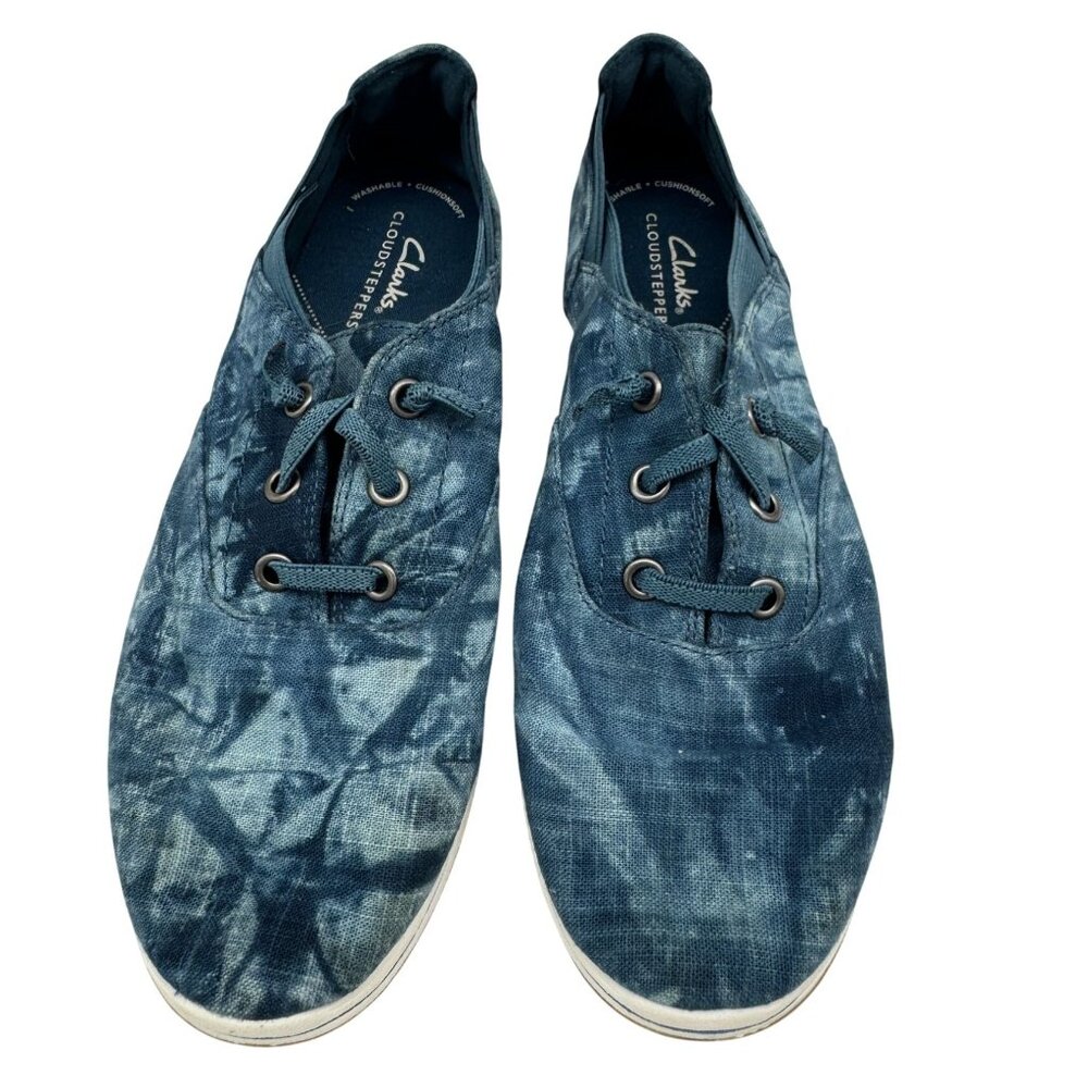 Clarks Women's Breeze Ave Ii Sneaker Shoes Size 7 Tie Dye Lace Up Blue Casual